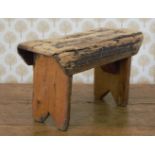 19TH-CENTURY PINE KITCHEN STOOL