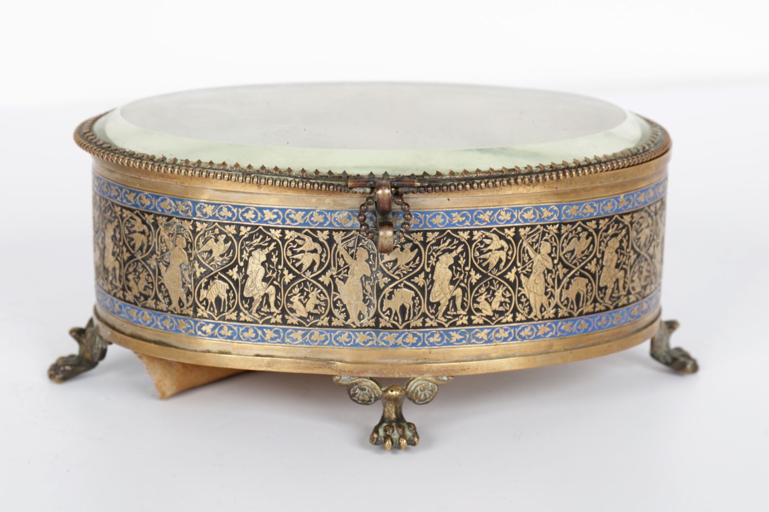 19TH-CENTURY BRASS JEWELLERY BOX