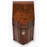 GEORGE III MAHOGANY & INLAID KNIFE BOX