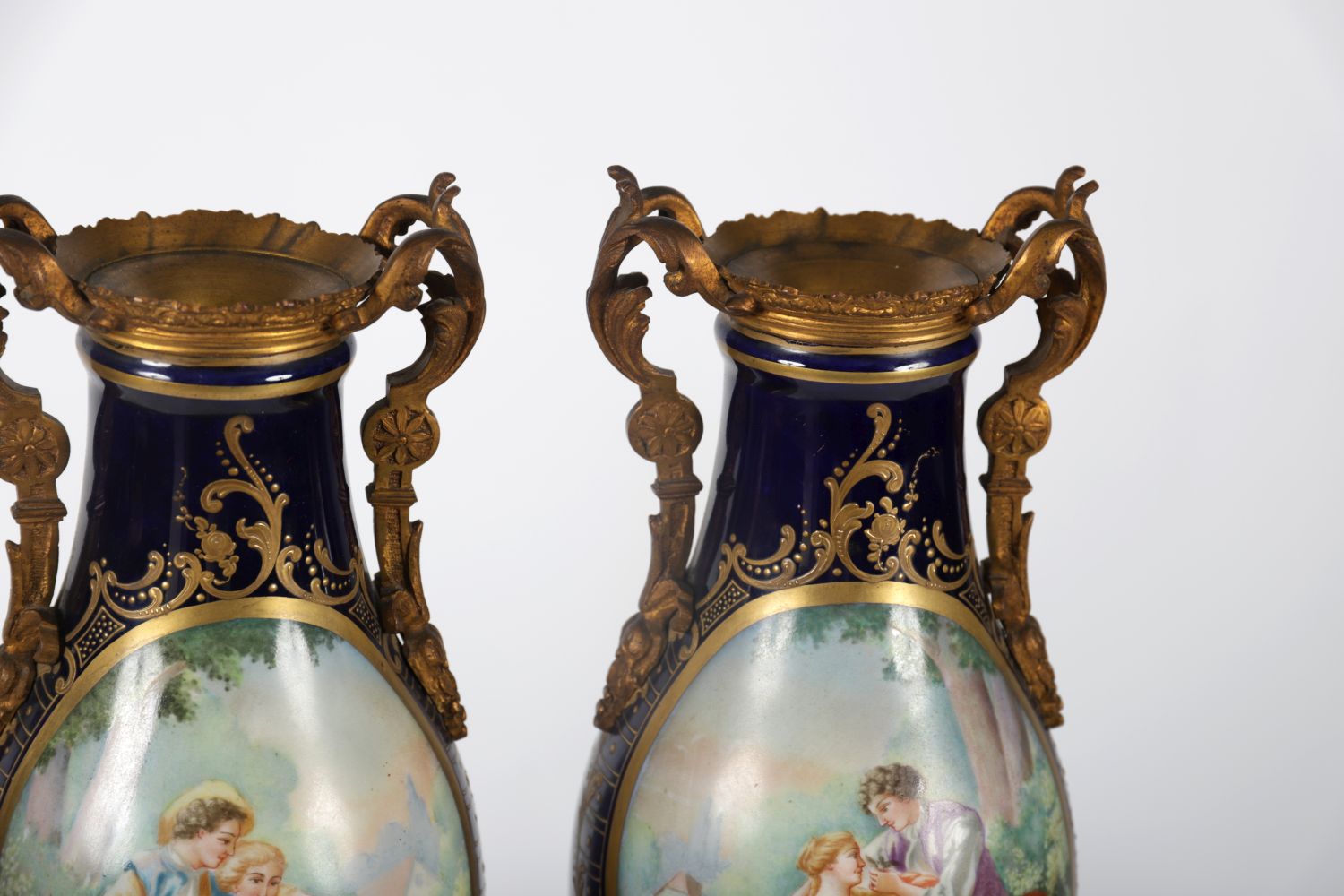 PAIR 19TH-CENTURY SEVRES ORMOLU MOUNTED VASES - Image 3 of 3