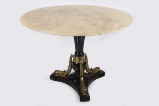 FRENCH EMPIRE STYLE MARBLE AND ORMOLU CENTRE TABLE