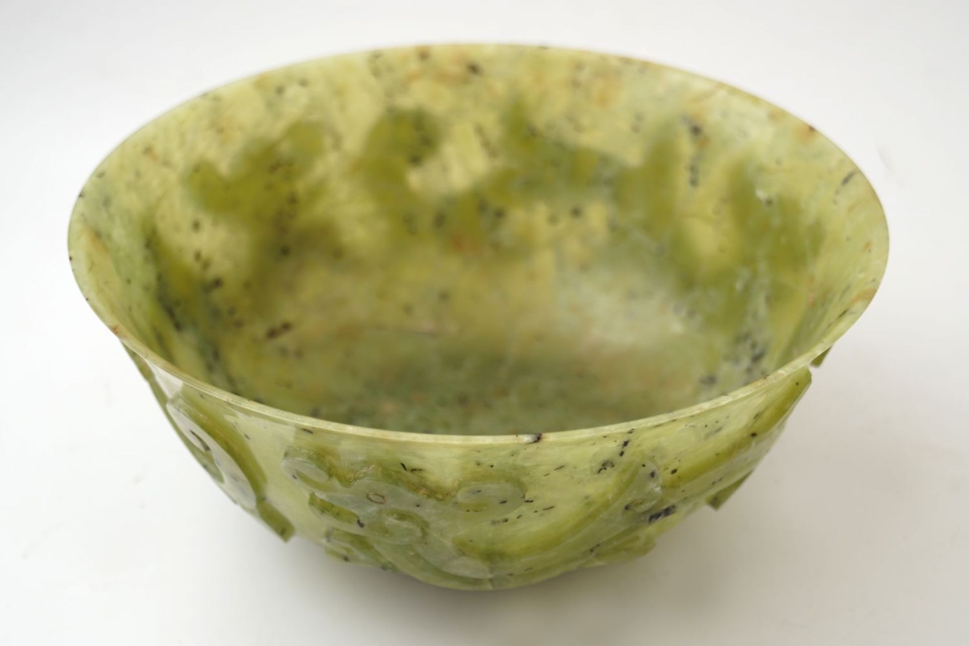 LARGE CHINESE QING SPINACH JADE BOWL - Image 2 of 4