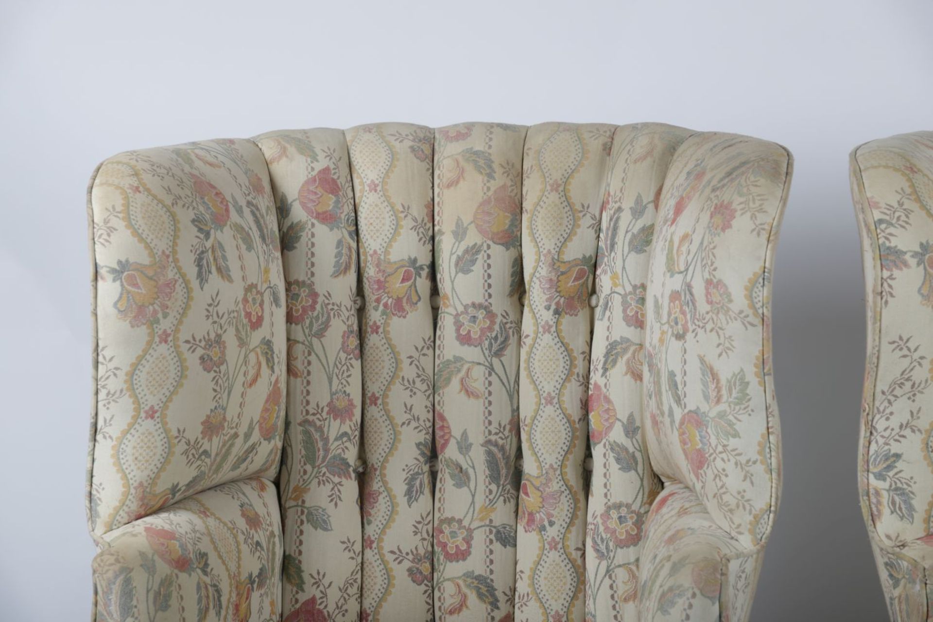 PAIR GEORGE III SYTLE WING BACK ARMCHAIRS - Image 2 of 3