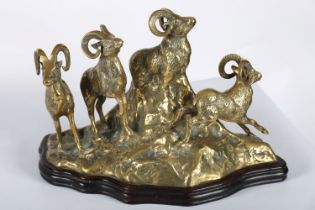 SCULPTURE GROUP OF GOATS