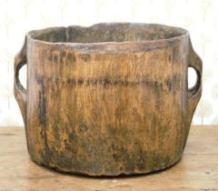 18TH-CENTURY ONE-PIECE DUGOUT PAIL/BUCKET