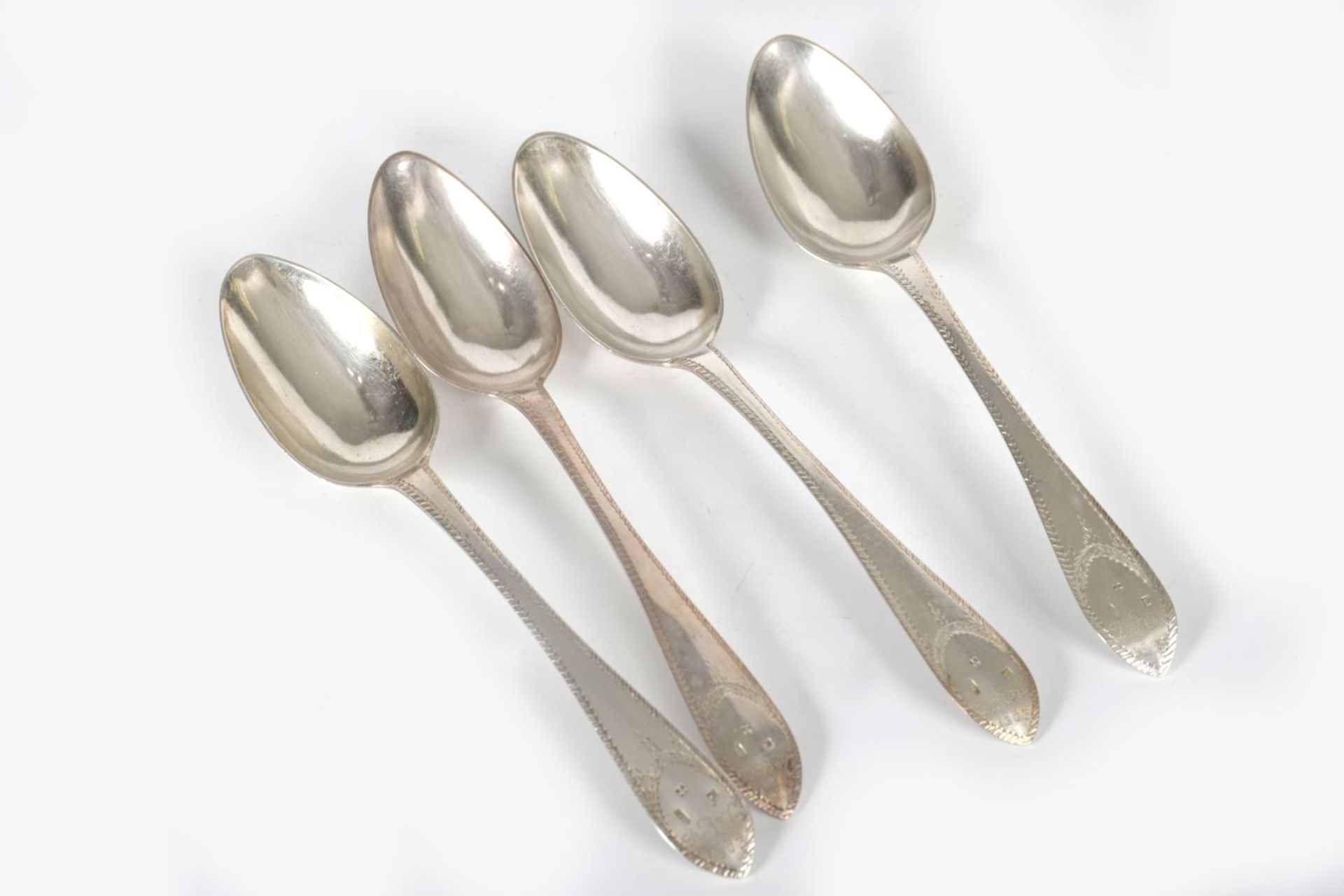 SET OF 4 18TH-CENTURY SILVER SERVING SPOONS