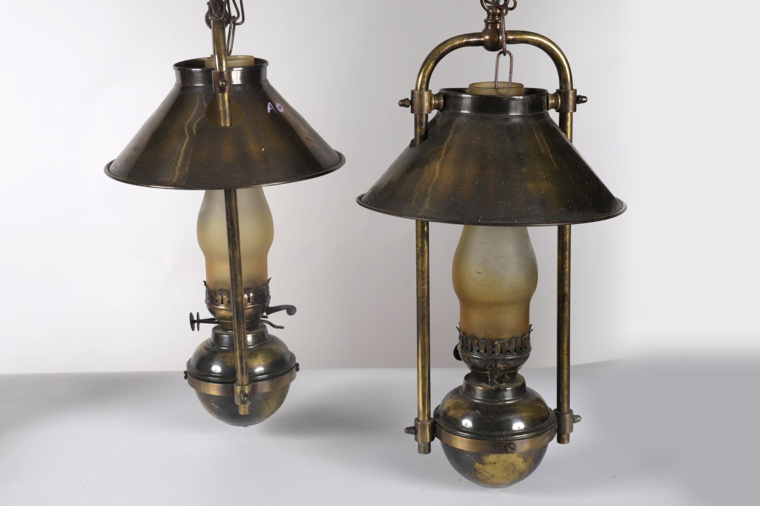 SET OF 3 MODERN BRASS LANTERNS