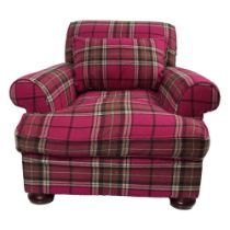 DESIGNER TARTAN UPHOLSTERED ARMCHAIR