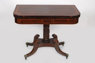 REGENCY ROSEWOOD & SATINWOOD GAMES TABLE