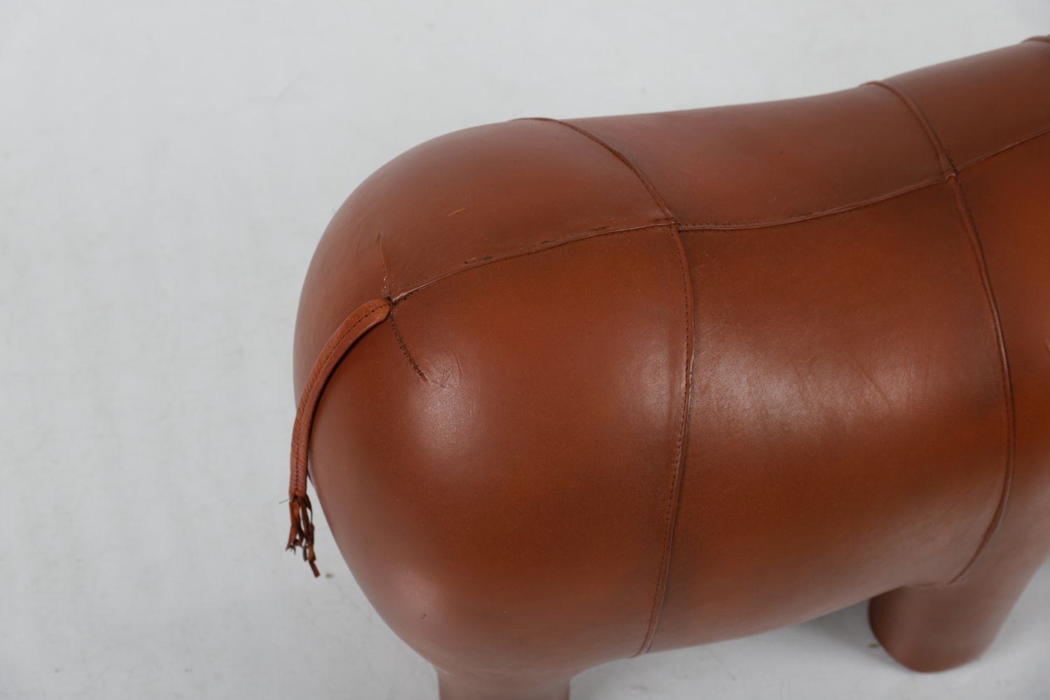 HIDE UPHOLSTERED FOOT STOOL - Image 2 of 3