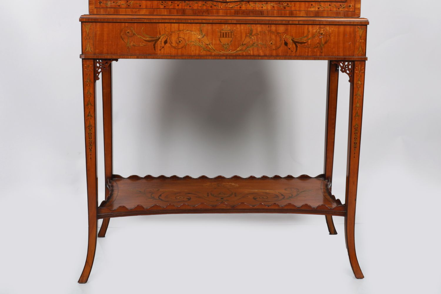 GEORGE III SATINWOOD & MARQUETRY CABINET ON STAND - Image 2 of 3