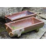 PAIR OF UNUSUAL TERRACOTTA PIG TROUGHS