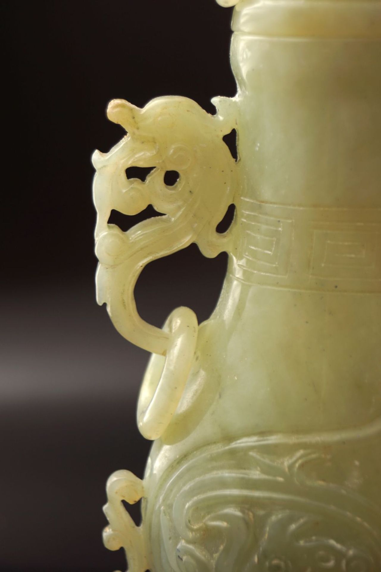 CHINESE CELADON JADE URN AND COVER - Image 3 of 4