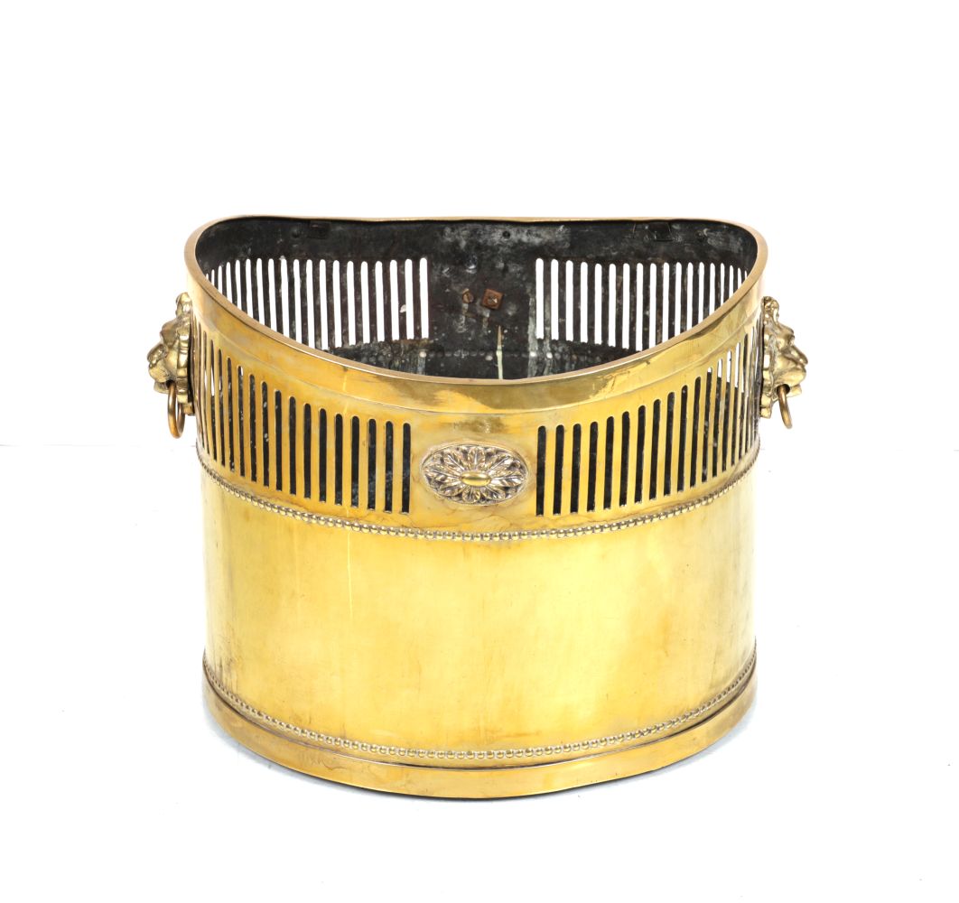 EDWARDIAN NEO-CLASSICAL BRASS COAL BUCKET