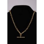 GOLD FANCY LINK ALBERT NECKLACE