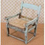 19TH-CENTURY PAINTED PINE IRISH SUGAN CHAIR