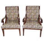 PAIR OF REGENCY STYLE LIBRARY CHAIRS