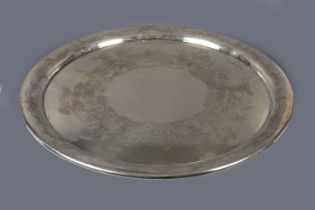 LARGE NARRATIVE SILVER TRAY