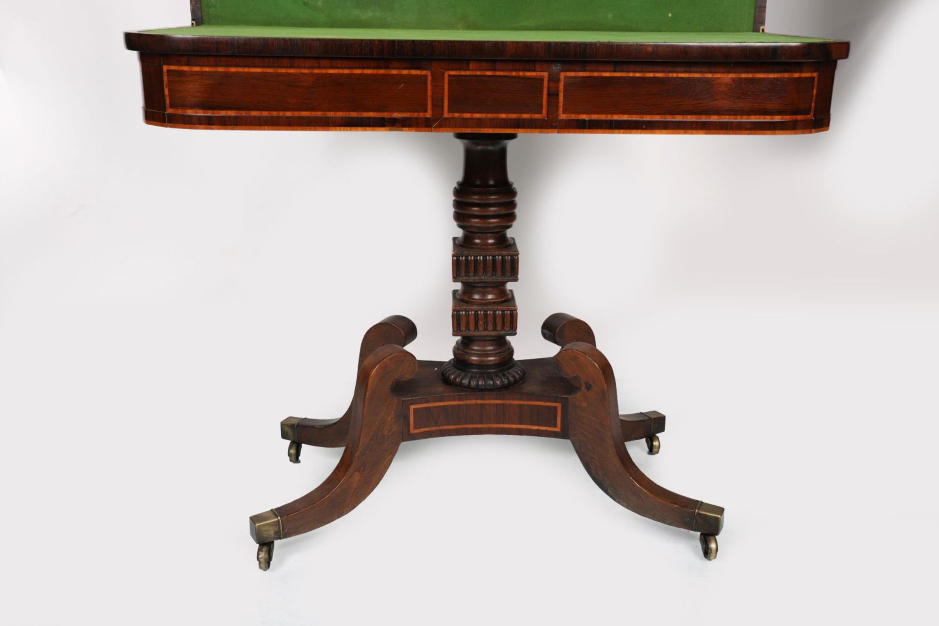 REGENCY ROSEWOOD & SATINWOOD GAMES TABLE - Image 4 of 4