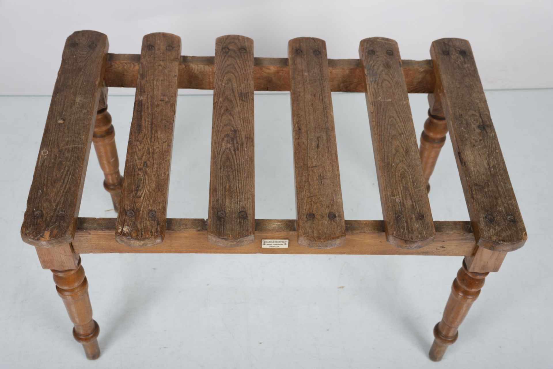 19TH-CENTURY OAK LUGGAGE STAND - Image 4 of 4