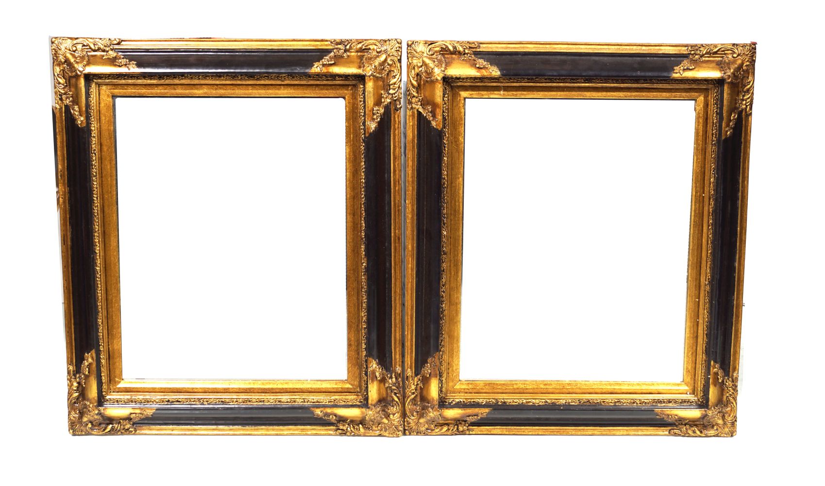 PAIR PARCEL-GILT FRAMED MIRRORS