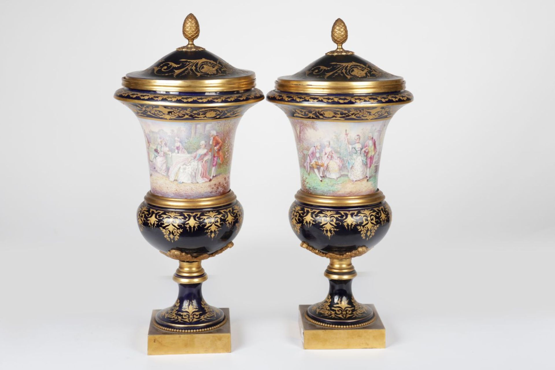 IMPORTANT PAIR 19TH-CENTURY SEVRES & ORMOLU URNS