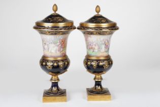 IMPORTANT PAIR 19TH-CENTURY SEVRES & ORMOLU URNS