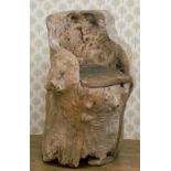 RARE 18TH-CENTURY IRISH ASH DUG OUT CHAIR