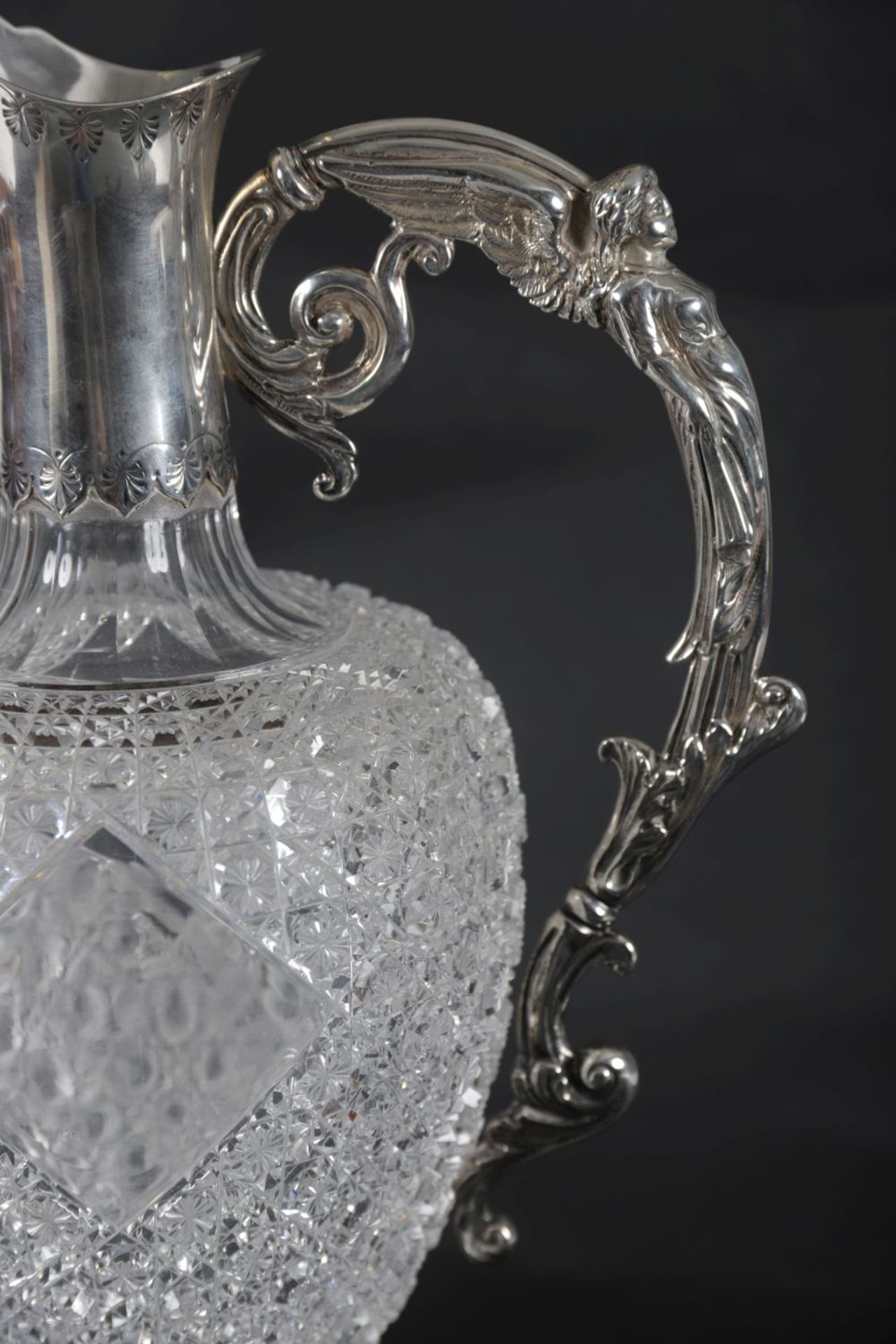 IMPORTANT SILVER AND CUT-GLASS CLARET JUG - Image 3 of 4