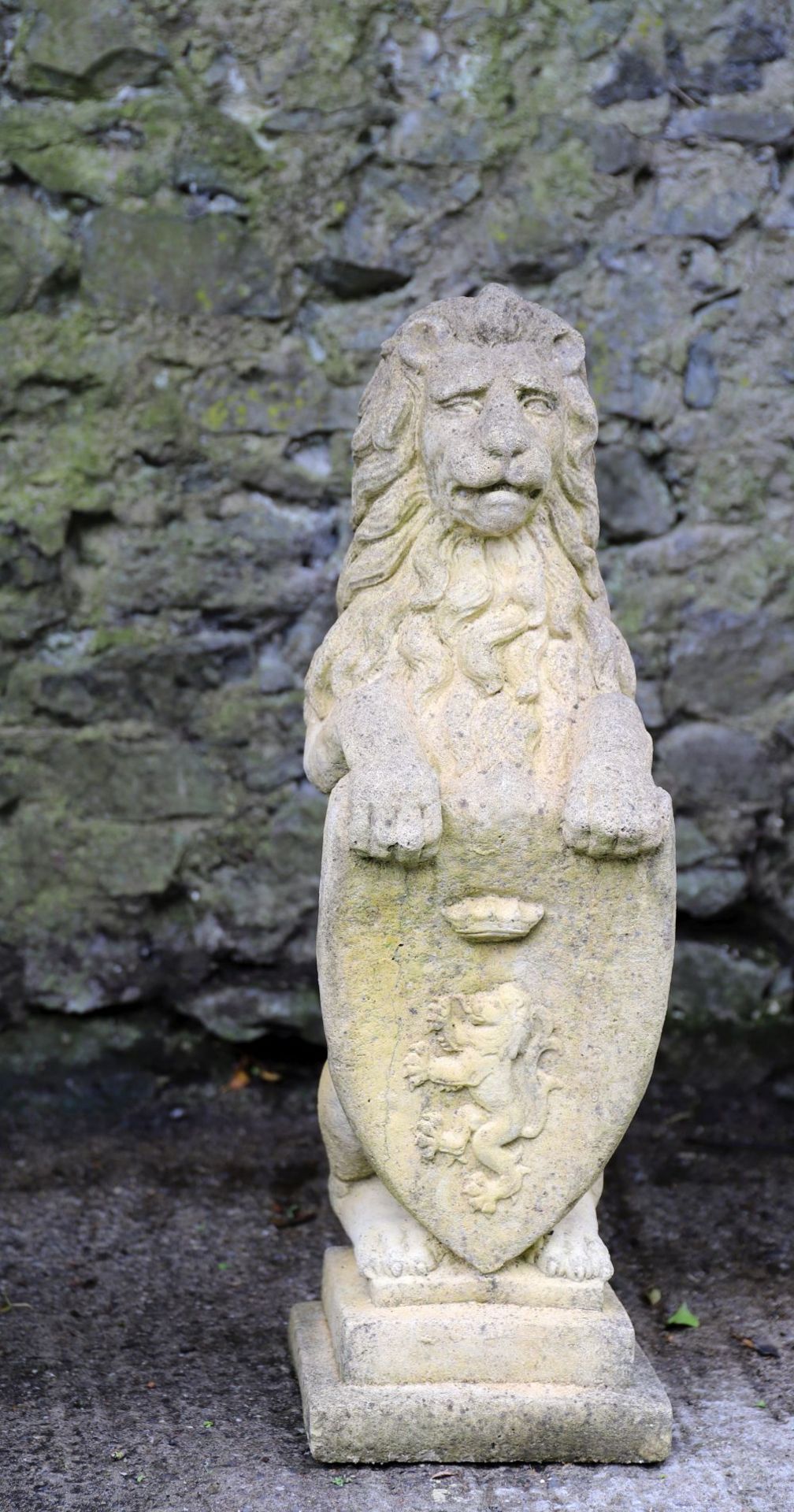 PAIR OF MOULDED STONE GARDEN SCULPTURES - Image 2 of 4