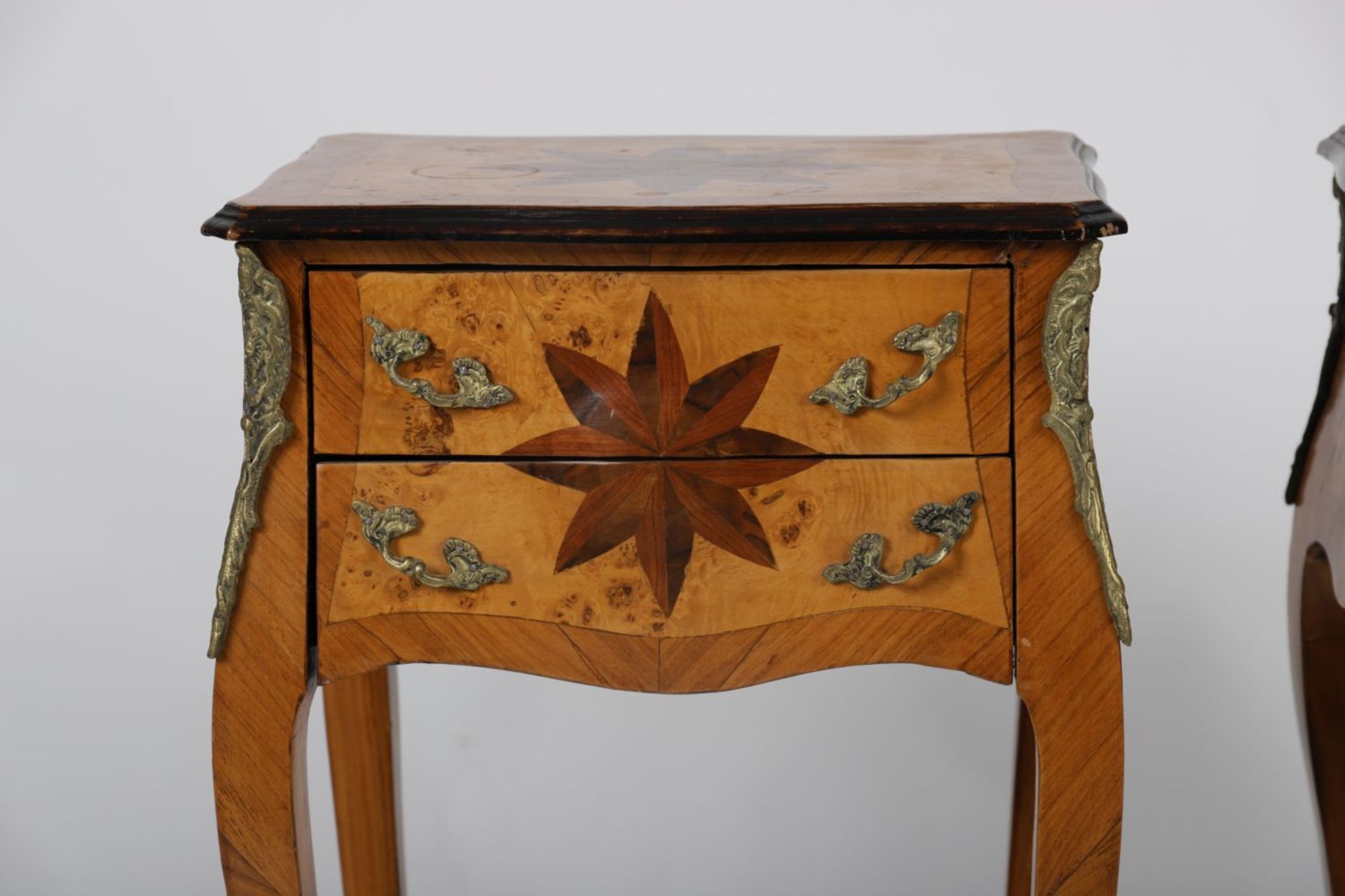 PAIR FRENCH PARQUETRY BEDSIDE CHESTS - Image 2 of 2