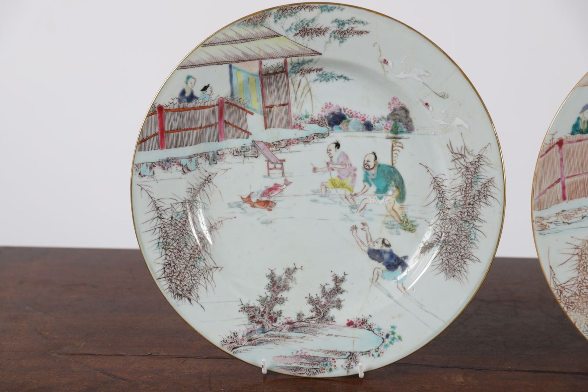 PAIR 18TH-CENTURY CHINESE FAMILLE ROSE CHARGERS - Image 2 of 4