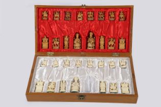 CARVED BONE CHESS SET