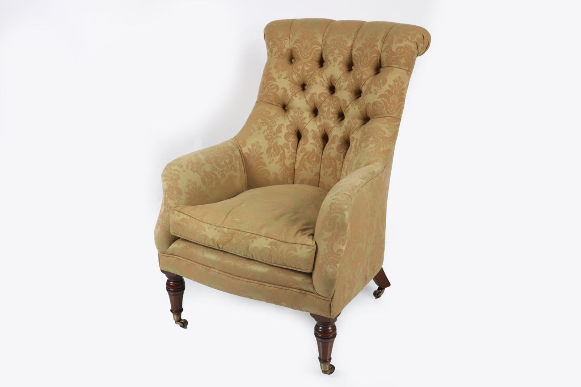 VICTORIAN STYLE UPHOLSTERED ARMCHAIR