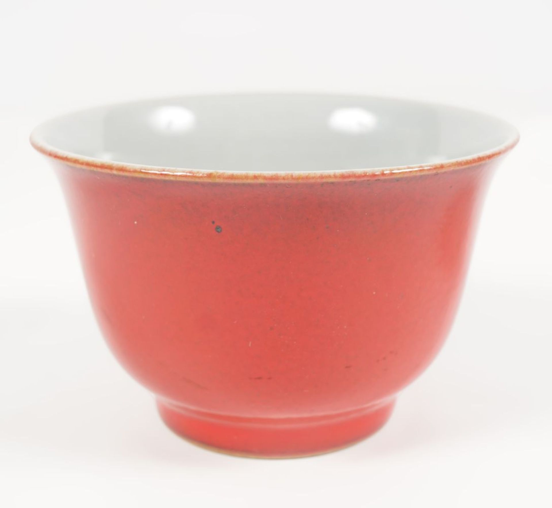 PAIR OF CHINESE QING CORAL GLAZED BOWLS - Image 2 of 3
