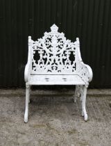 PAIR CAST IRON PATIO ARMCHAIRS