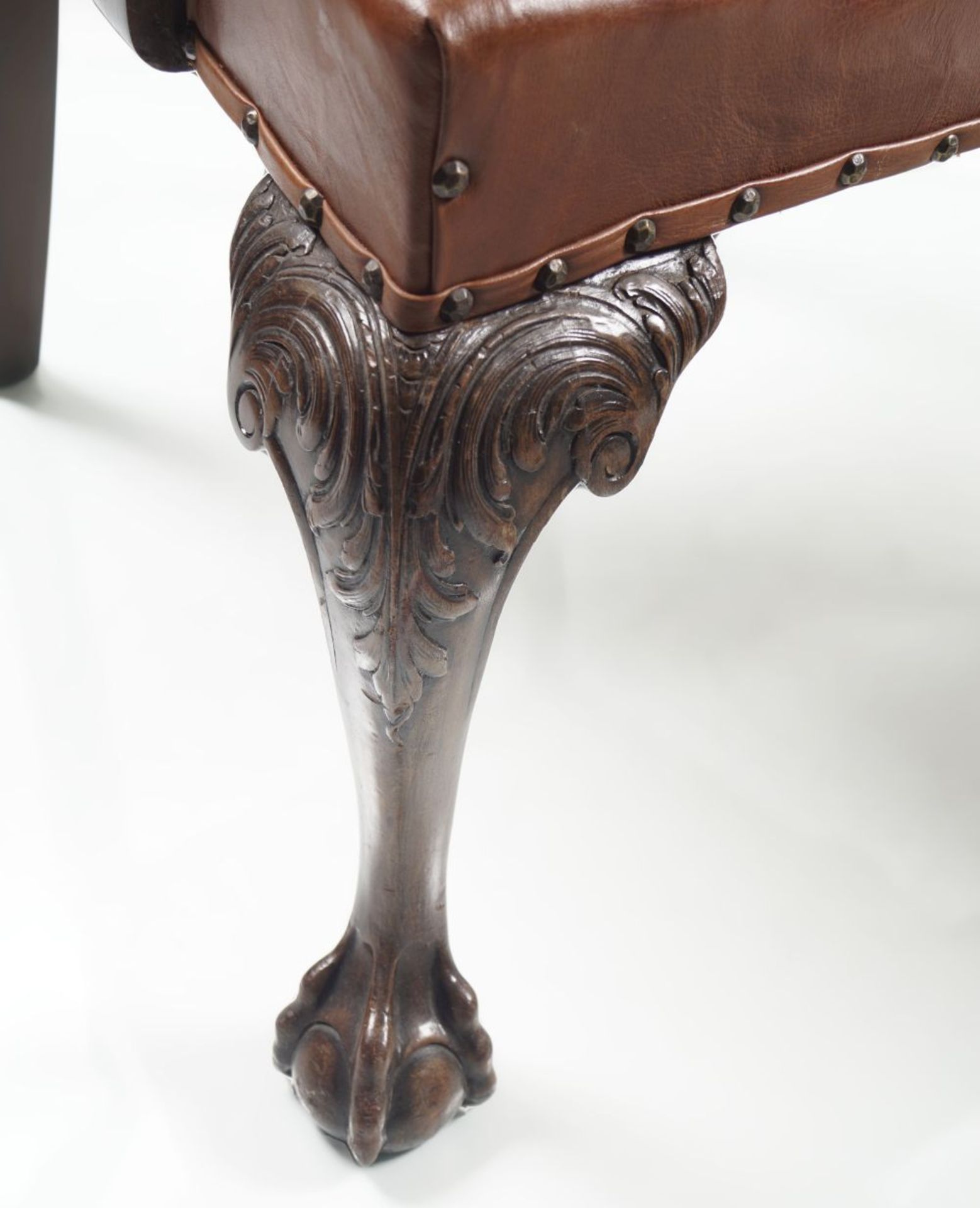 PAIR DUBLIN CARVED MAHOGANY ELBOW CHAIRS - Image 3 of 3