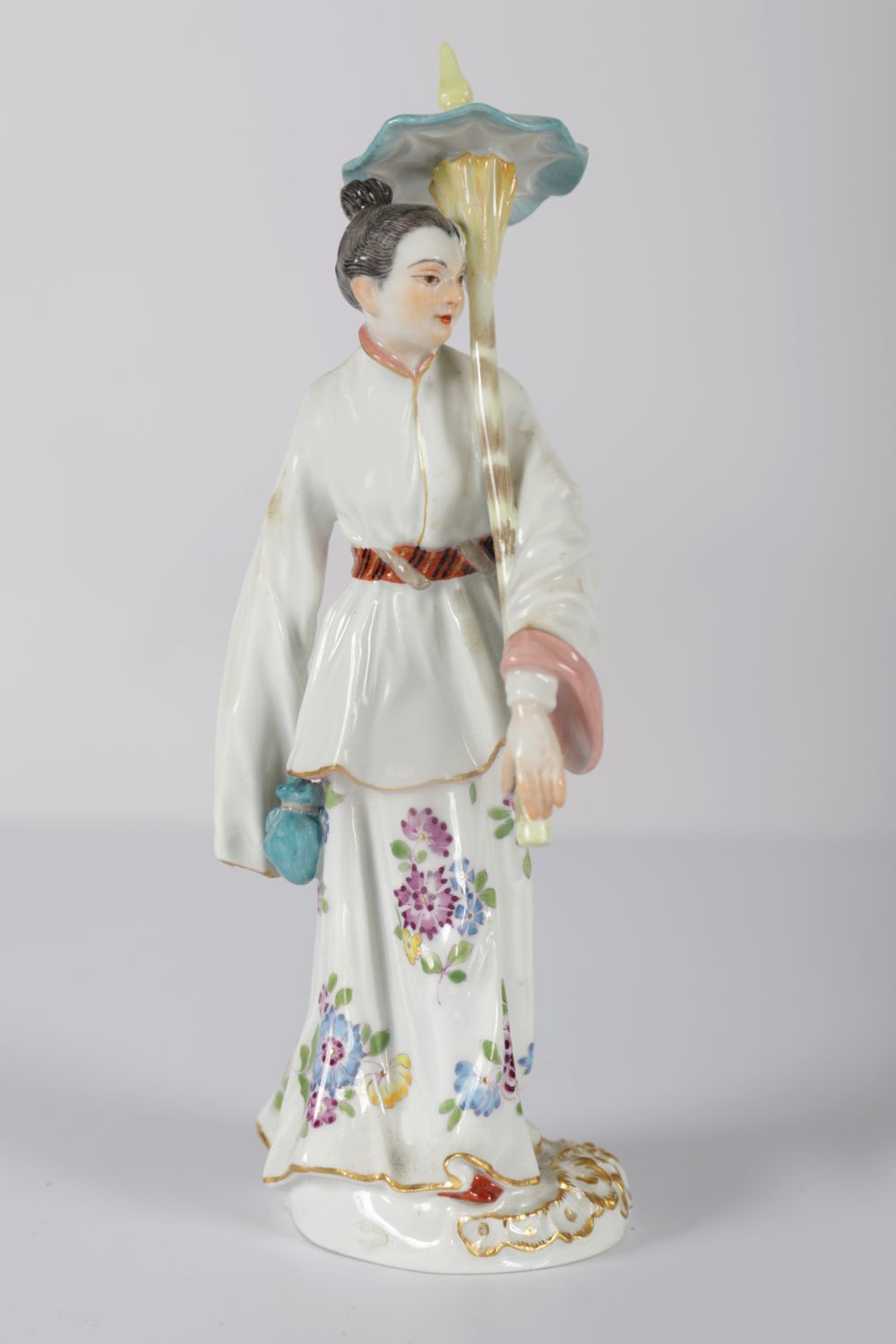 MEISSEN FIGURE OF A MAIDEN WITH PARASOL