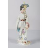 MEISSEN FIGURE OF A MAIDEN WITH PARASOL