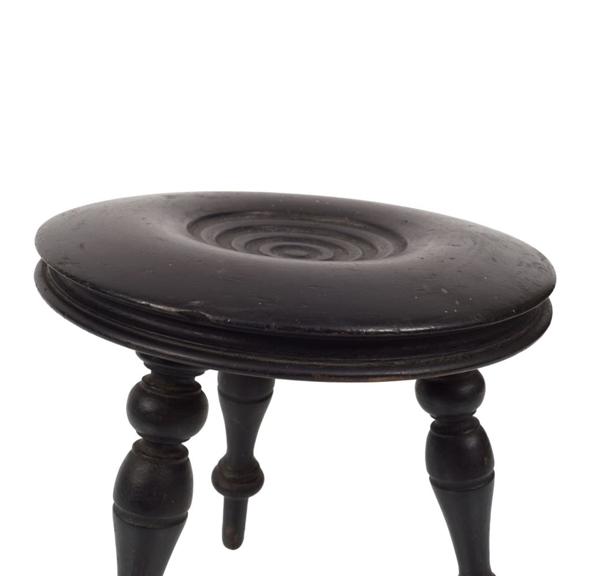 19TH-CENTURY EBONISED STOOL - Image 2 of 2