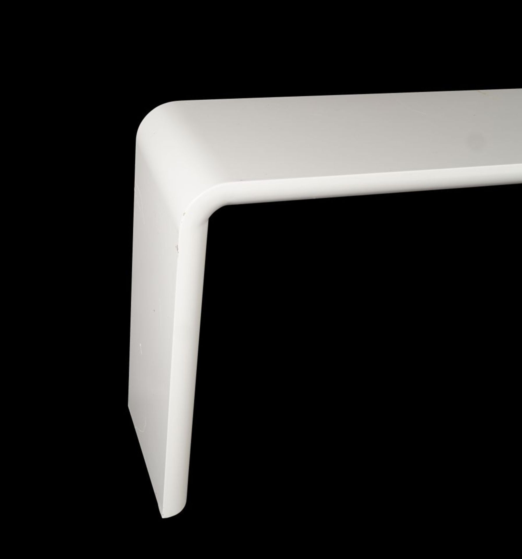 DESIGNER WHITE LAMINATE CONSOLE TABLE - Image 2 of 2