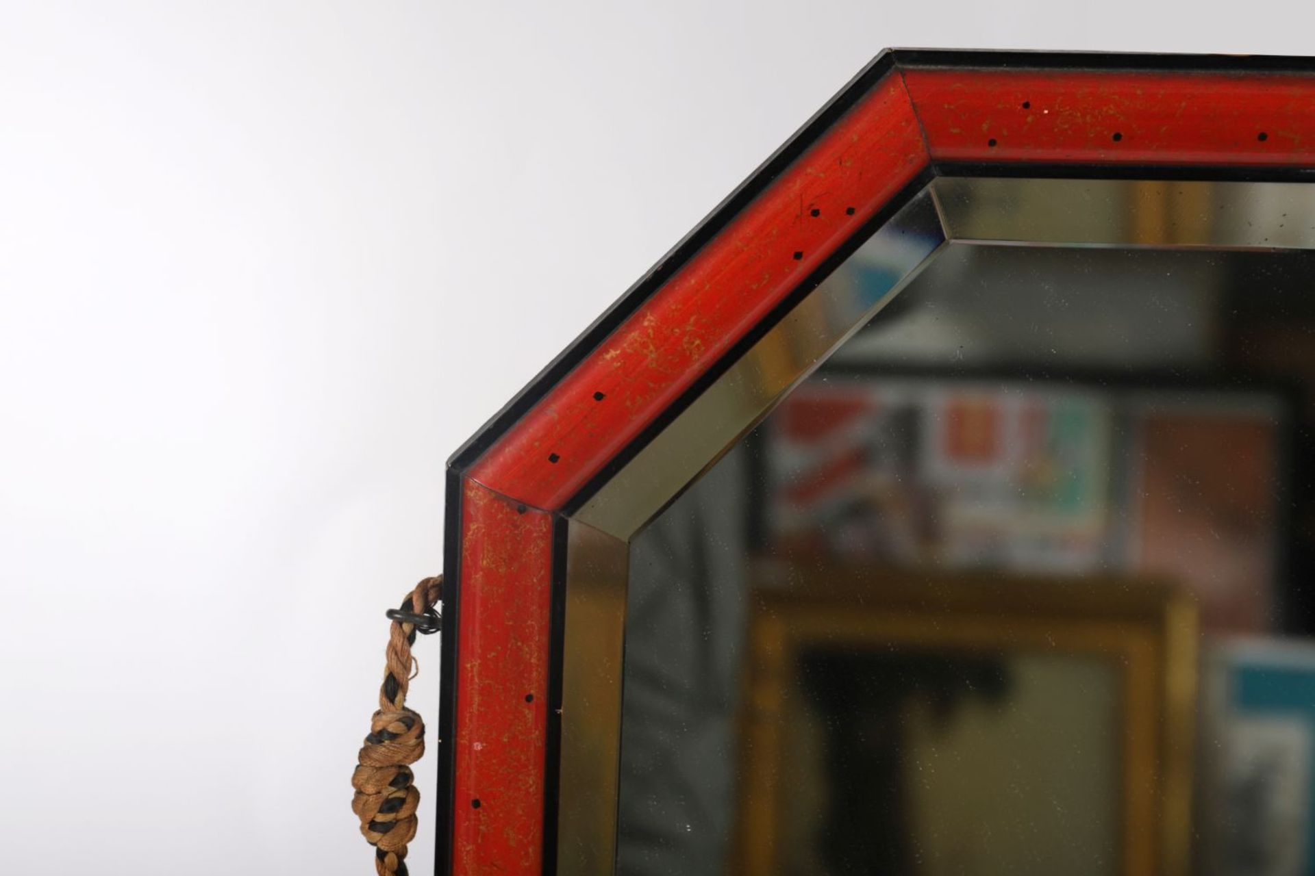 EDWARDIAN LACQUERED FRAMED MIRROR - Image 2 of 3