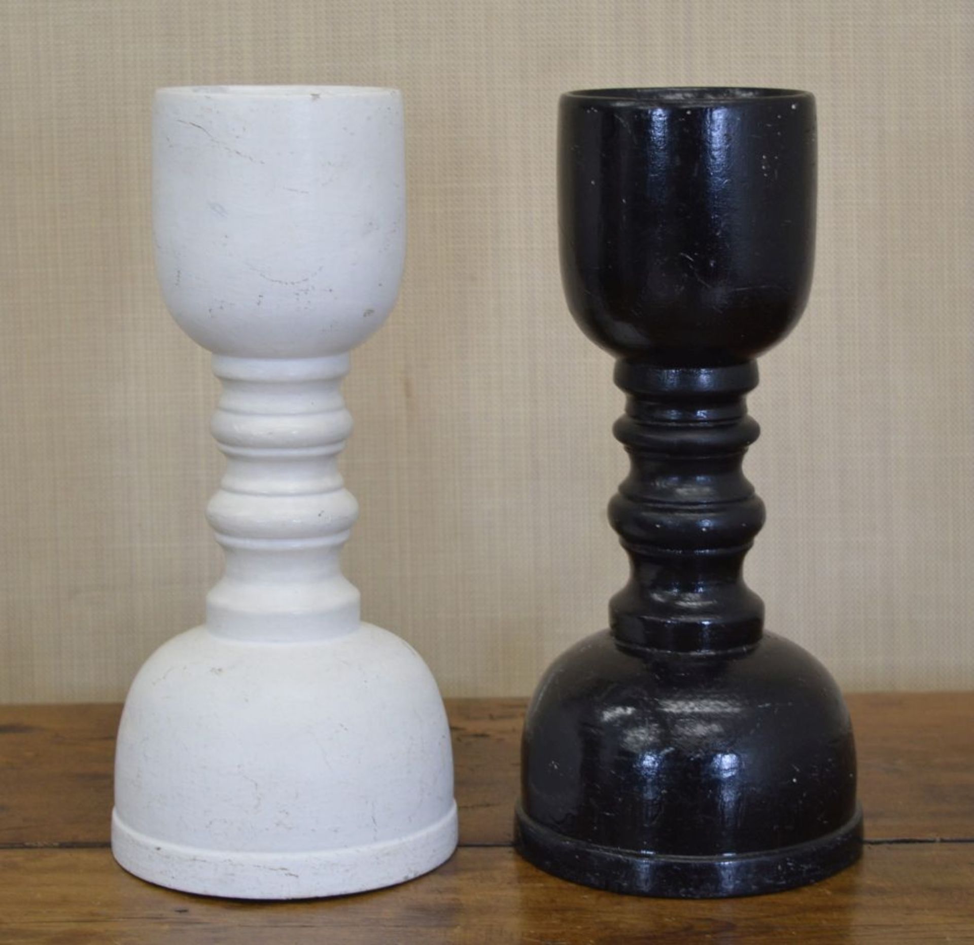 PAIR OF RARE TURNED PINE VOTING CHALICES - Image 4 of 4