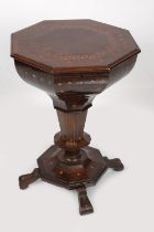 19TH-CENTURY KILLARNEY ARBUTUS & MARQUETRY TABLE