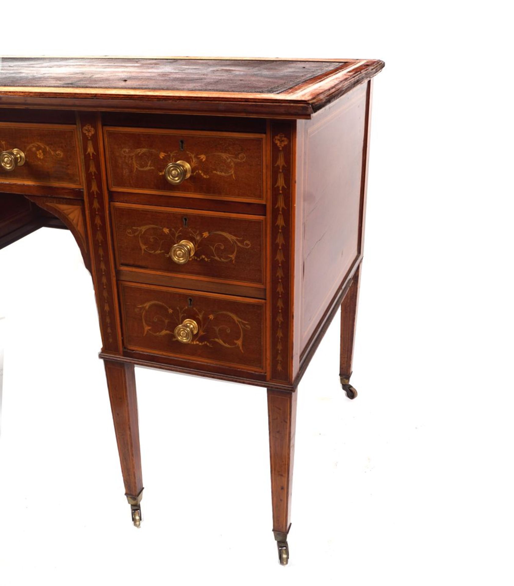 SIGNED EDWARDS & ROBERTS MARQUETRY DESK - Image 2 of 3