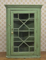 GEORGIAN ASTRAL GLAZED WALL HANGING CORNER CABINET