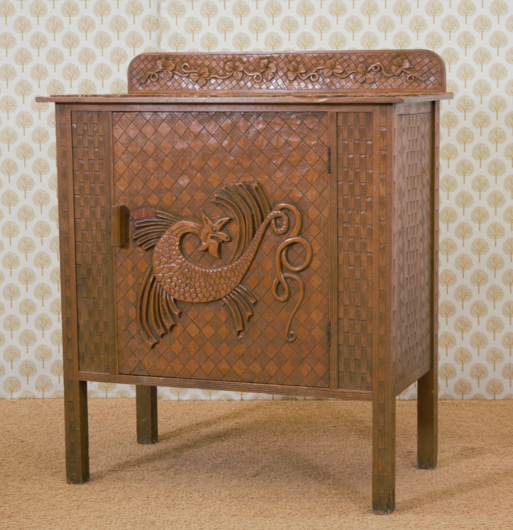 19TH-CENTURY ARTS & CRAFTS SINGLE DOOR CABINET - Image 2 of 3