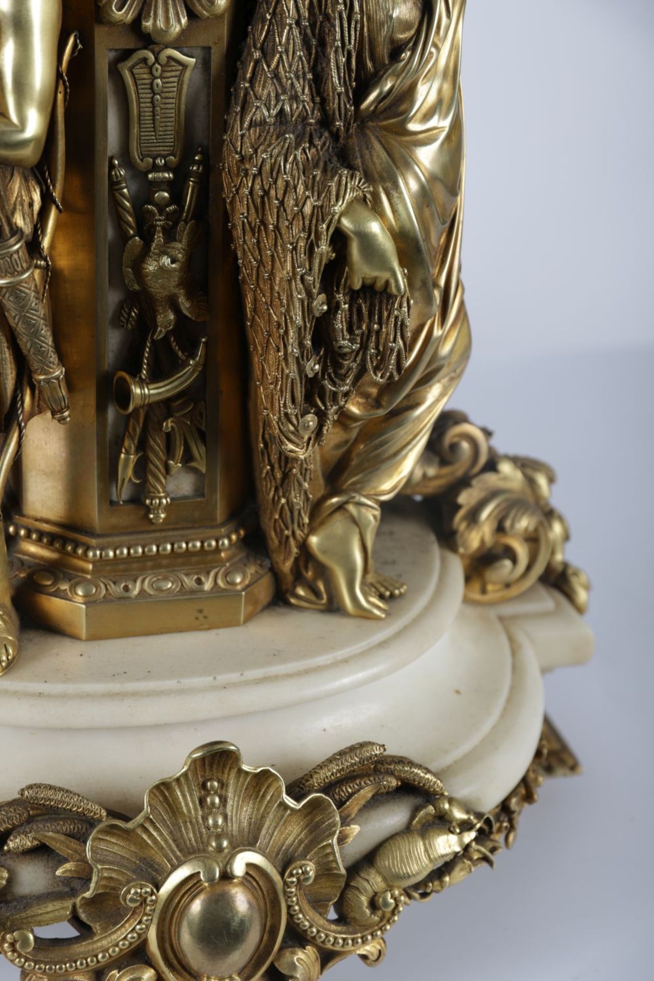 19TH-CENTURY FRENCH ORMOLU MARBLE CLOCK - Image 3 of 4