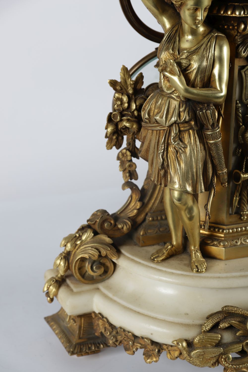 19TH-CENTURY FRENCH ORMOLU MARBLE CLOCK - Image 4 of 4