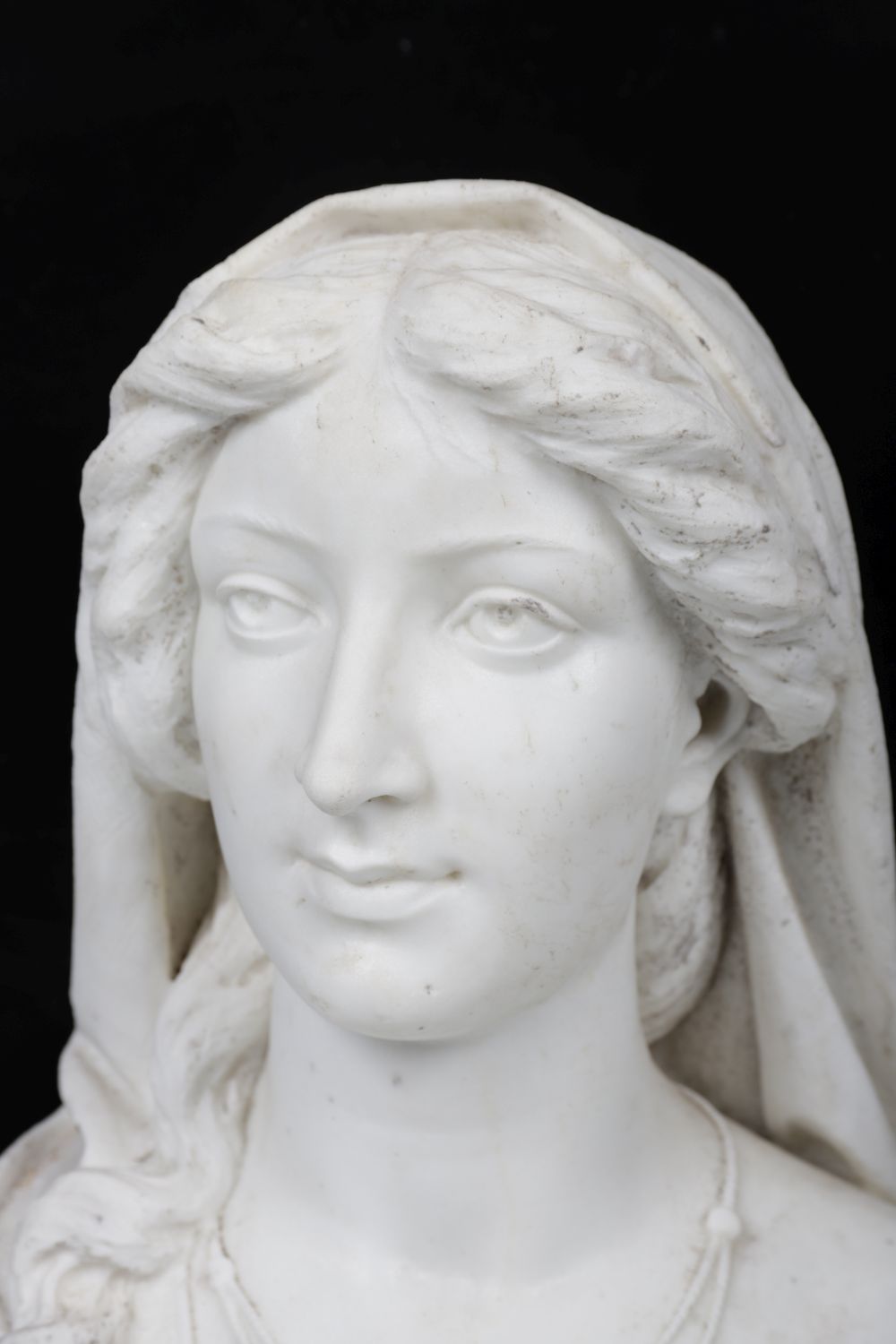 19TH-CENTURY FRENCH CARRARA MARBLE BUST - Image 2 of 4